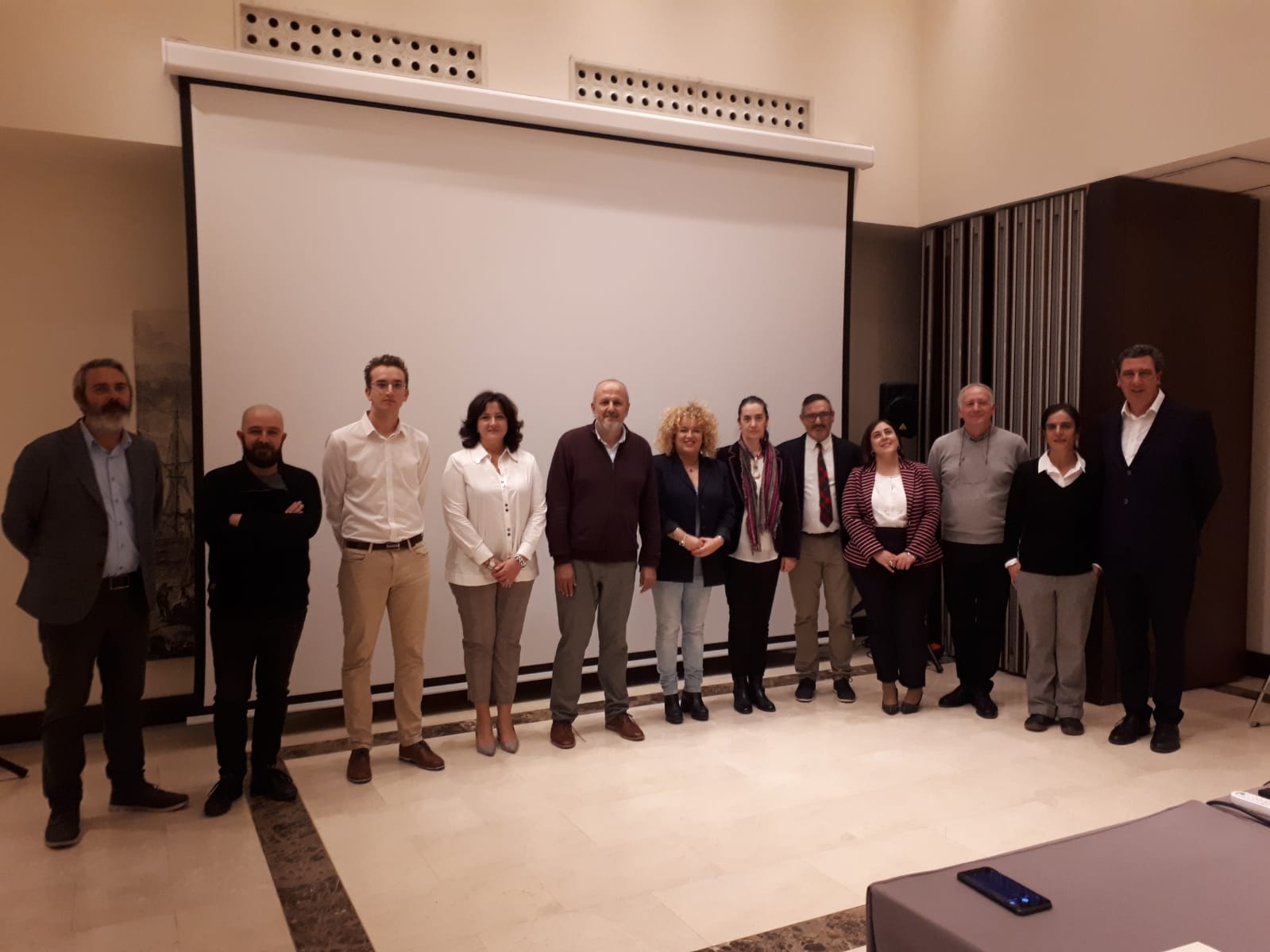 El president, Miquel Ensenyat, acompanyat dels reprsentants dels patrimonis mundials que formen l'Alianza